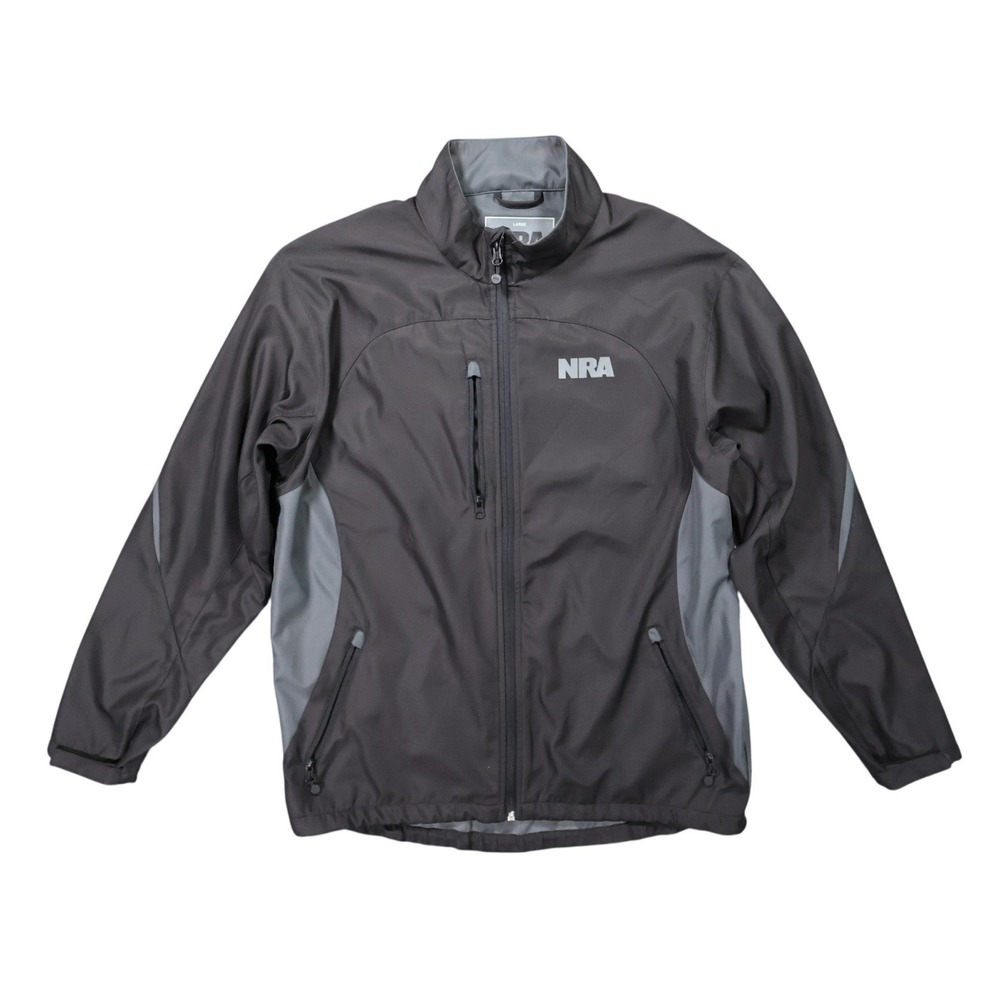 NRA Softshell Jacket Mens Large Black Excellent Full Zip Outdoor Performance